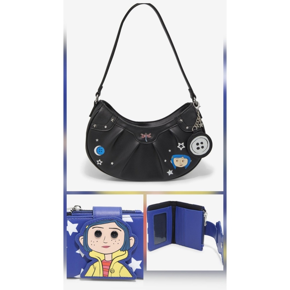 NWT Coraline Key Chain Glow-In-The-Dark Shoulder Bag & WALLET! Whimsigoth